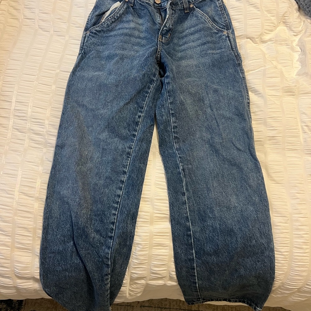 Distressed Cargo Blue Denim Jeans